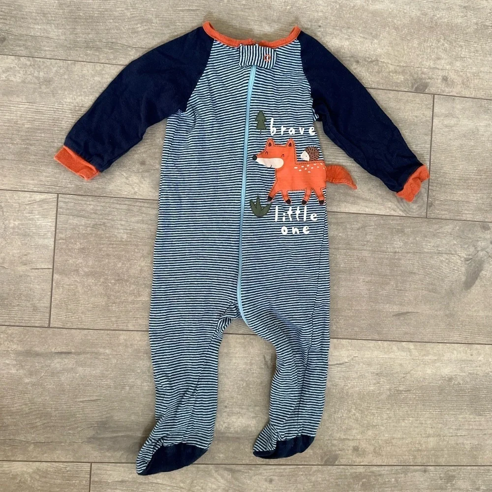 Gerber Fox Sleep and Play Zip Footies Baby Boy 3-6M